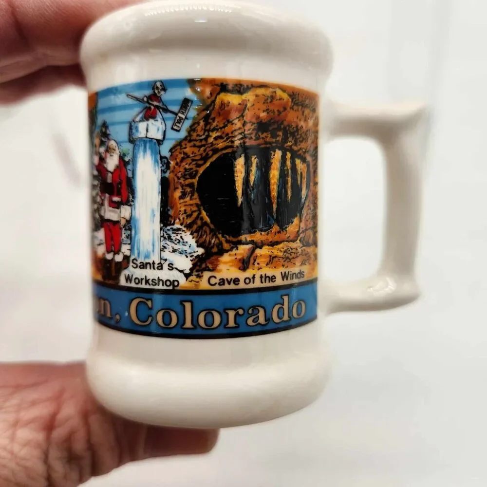 Set of 2 PIkes Peak CO Shot Glasses Colorado Summit House Air Force Academy